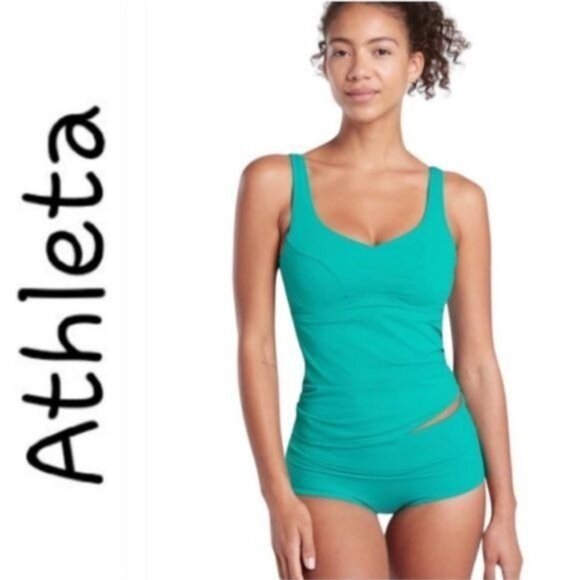 Athleta Women's Bondi Bra Cup Tankini Swim Tank UPF 50+ Beach Vacation 32 B/C - Picture 2 of 10